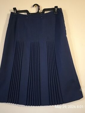 Navy Pleated A-Line Women's Skirt